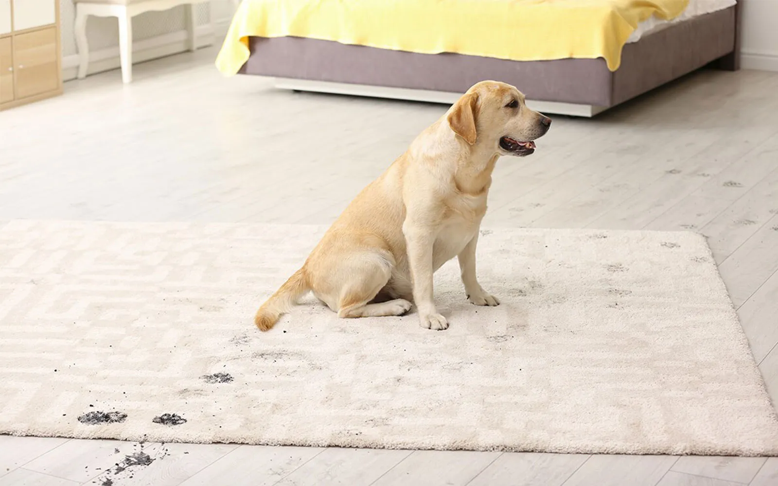 Dog feet stains on rug